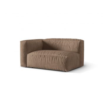 Modul stanga pentru canapea, 1 loc, Martina-120, Micadoni Home, 160x106x75 cm, catifea, bej inchis