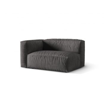 Modul stanga pentru canapea, 1 loc, Martina-120, Micadoni Home, 160x106x75 cm, catifea, gri