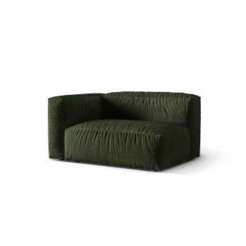 Modul stanga pentru canapea, 1 loc, Martina-120, Micadoni Home, 160x106x75 cm, catifea, verde