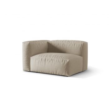 Modul stanga pentru canapea, 1 loc, Martina-169, Micadoni Home, 121x106x75 cm, tesatura structurata catifelata, bej deschis