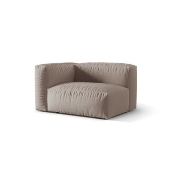 Modul stanga pentru canapea, 1 loc, Martina-169, Micadoni Home, 121x106x75 cm, tesatura structurata catifelata, bej inchis