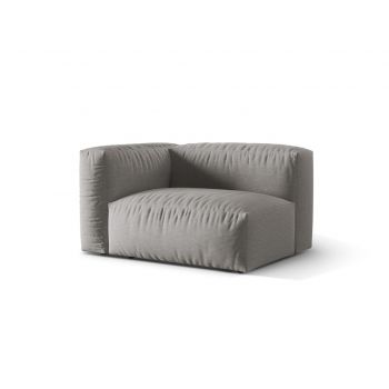 Modul stanga pentru canapea, 1 loc, Martina-169, Micadoni Home, 121x106x75 cm, tesatura structurata catifelata, gri deschis