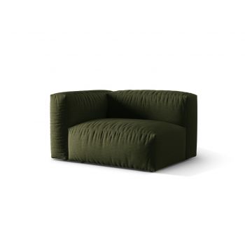 Modul stanga pentru canapea, 1 loc, Martina-169, Micadoni Home, 121x106x75 cm, tesatura structurata catifelata, verde