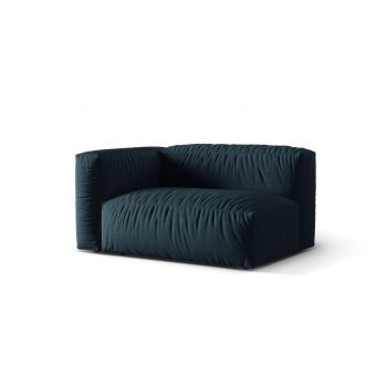 Modul stanga pentru canapea, 1 loc, Martina-169, Micadoni Home, 160x106x75 cm, tesatura structurata catifelata, albastru jeans