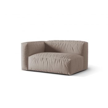 Modul stanga pentru canapea, 1 loc, Martina-169, Micadoni Home, 160x106x75 cm, tesatura structurata catifelata, bej inchis