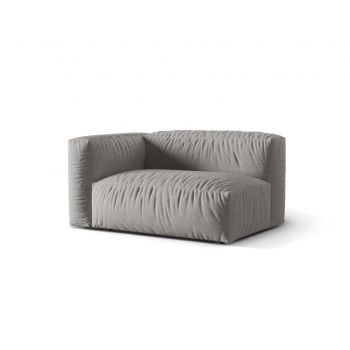 Modul stanga pentru canapea, 1 loc, Martina-169, Micadoni Home, 160x106x75 cm, tesatura structurata catifelata, gri deschis