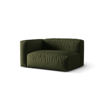 Modul stanga pentru canapea, 1 loc, Martina-169, Micadoni Home, 160x106x75 cm, tesatura structurata catifelata, verde