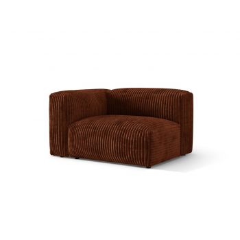 Modul stanga pentru canapea, 1 loc, Martina-212, Micadoni Home, 121x106x75 cm, velur, caramiziu