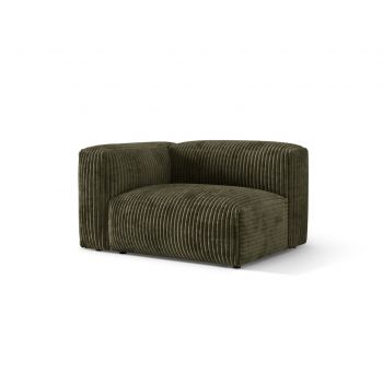 Modul stanga pentru canapea, 1 loc, Martina-212, Micadoni Home, 121x106x75 cm, velur, verde muschi
