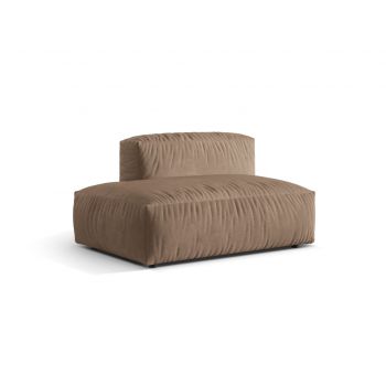 Modul stanga pentru canapea, 2 locuri, Martina-120, Micadoni Home, 133x106x75 cm, catifea, bej inchis