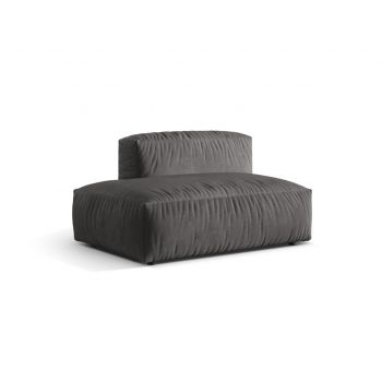 Modul stanga pentru canapea, 2 locuri, Martina-120, Micadoni Home, 133x106x75 cm, catifea, gri