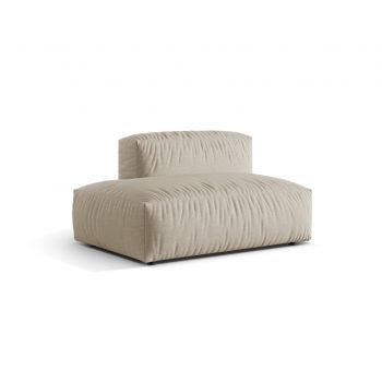 Modul stanga pentru canapea, 2 locuri, Martina-169, Micadoni Home, 133x106x75 cm, tesatura structurata catifelata, bej deschis