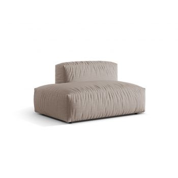 Modul stanga pentru canapea, 2 locuri, Martina-169, Micadoni Home, 133x106x75 cm, tesatura structurata catifelata, bej inchis