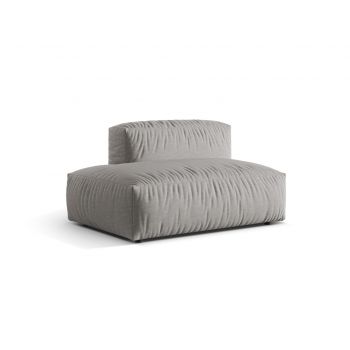 Modul stanga pentru canapea, 2 locuri, Martina-169, Micadoni Home, 133x106x75 cm, tesatura structurata catifelata, gri deschis