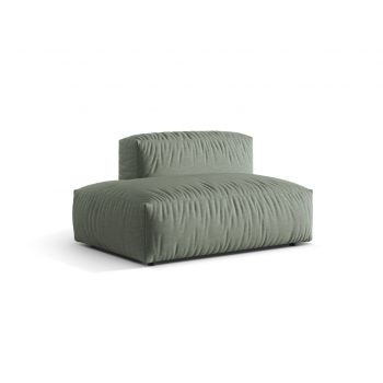 Modul stanga pentru canapea, 2 locuri, Martina-169, Micadoni Home, 133x106x75 cm, tesatura structurata catifelata, verde muschi