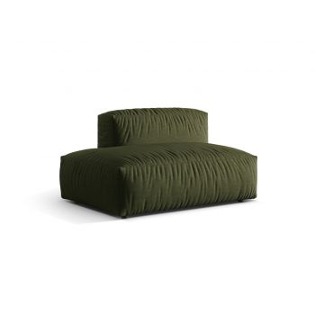 Modul stanga pentru canapea, 2 locuri, Martina-169, Micadoni Home, 133x106x75 cm, tesatura structurata catifelata, verde