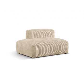 Modul stanga pentru canapea, 2 locuri, Martina-212, Micadoni Home, 133x106x75 cm, velur, bej deschis