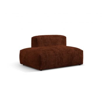 Modul stanga pentru canapea, 2 locuri, Martina-212, Micadoni Home, 133x106x75 cm, velur, caramiziu