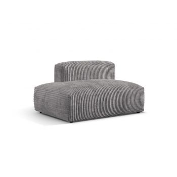 Modul stanga pentru canapea, 2 locuri, Martina-212, Micadoni Home, 133x106x75 cm, velur, gri deschis