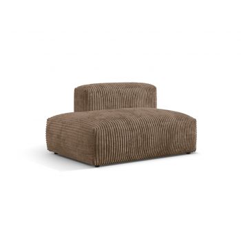 Modul stanga pentru canapea, 2 locuri, Martina-212, Micadoni Home, 133x106x75 cm, velur, maro ghinda