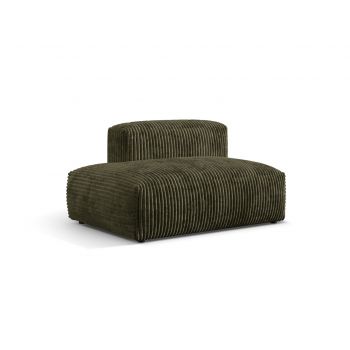 Modul stanga pentru canapea, 2 locuri, Martina-212, Micadoni Home, 133x106x75 cm, velur, verde muschi