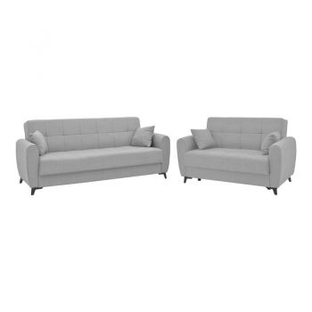 Set 2 canapele Lincoln x2 Pako World Gri deschis 225x85x90 cm