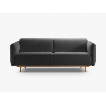 Canapea 2 locuri, Noomi-215, Micadoni Home, 162x94x75 cm, tesatura structurata chenille, grafit