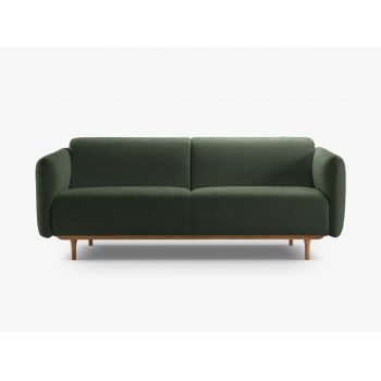 Canapea 2 locuri, Noomi-215, Micadoni Home, 162x94x75 cm, tesatura structurata chenille, verde moss