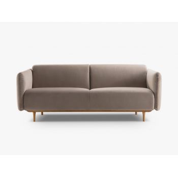 Canapea 2 locuri, Noomi-88, Micadoni Home, 162x94x75 cm, catifea, gri beton