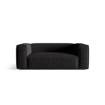 Canapea 2 locuri, Nuria-215, Micadoni Home, 170x110x72 cm, tesatura structurata chenille, negru
