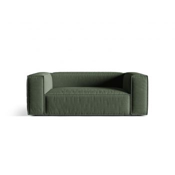 Canapea 2 locuri, Nuria-215, Micadoni Home, 170x110x72 cm, tesatura structurata chenille, verde moss