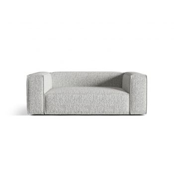 Canapea 2 locuri, Nuria-260, Micadoni Home, 170x110x72 cm, tesatura boucle, argintiu