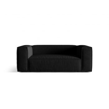 Canapea 2 locuri, Nuria-88, Micadoni Home, 170x110x72 cm, catifea, negru