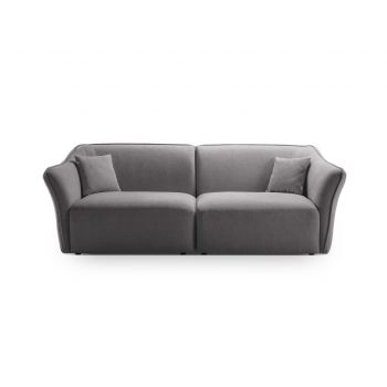 Canapea 3 locuri, Hailey, Micadoni Home, 206x102x79 cm, tesatura boucle, caramiziu