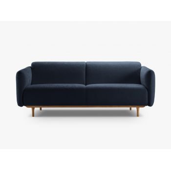 Canapea 3 locuri, Noomi-215, Micadoni Home, 196x94x75 cm, tesatura structurata chenille, albastru navy
