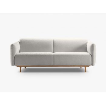 Canapea 3 locuri, Noomi-215, Micadoni Home, 196x94x75 cm, tesatura structurata chenille, gri deschis