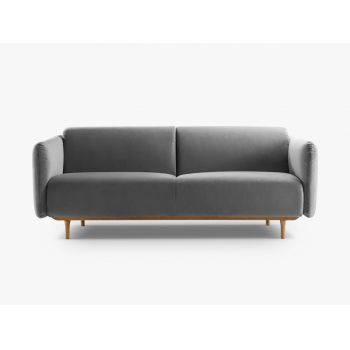 Canapea 3 locuri, Noomi-88, Micadoni Home, 196x94x75 cm, catifea, gri