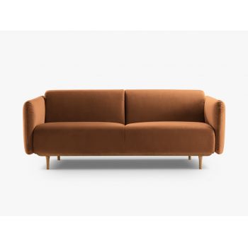 Canapea 3 locuri, Noomi-88, Micadoni Home, 196x94x75 cm, catifea, miere