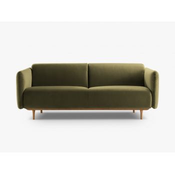 Canapea 3 locuri, Noomi-88, Micadoni Home, 196x94x75 cm, catifea, verde moss melange