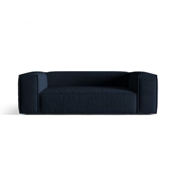Canapea 3 locuri, Nuria-88, Micadoni Home, 210x110x72 cm, catifea, albastru inchis