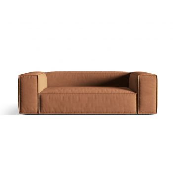 Canapea 3 locuri, Nuria-88, Micadoni Home, 210x110x72 cm, catifea, miere