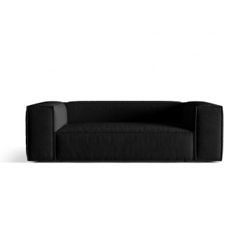 Canapea 3 locuri, Nuria-88, Micadoni Home, 210x110x72 cm, catifea, negru