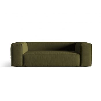 Canapea 3 locuri, Nuria-88, Micadoni Home, 210x110x72 cm, catifea, verde moss melange