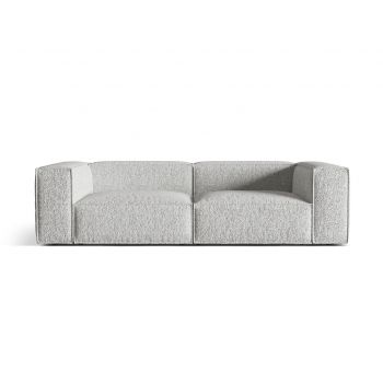 Canapea 4 locuri, Nuria-260, Micadoni Home, 250x110x72 cm, tesatura boucle, argintiu