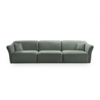Canapea 5 locuri, Hailey, Micadoni Home, 292x102x79 cm, tesatura boucle, grafit