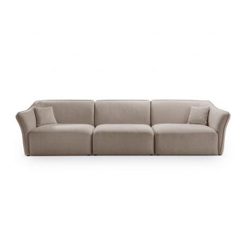 Canapea 5 locuri, Hailey, Micadoni Home, 292x102x79 cm, tesatura boucle, verde menta