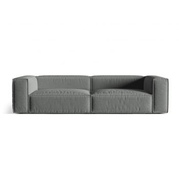 Canapea 5 locuri, Nuria-215, Micadoni Home, 290x110x72 cm, tesatura structurata chenille, gri