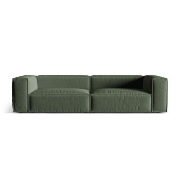Canapea 5 locuri, Nuria-215, Micadoni Home, 290x110x72 cm, tesatura structurata chenille, verde moss