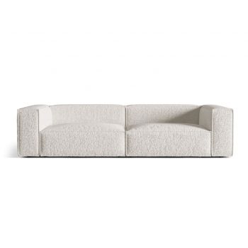 Canapea 5 locuri, Nuria-260, Micadoni Home, 290x110x72 cm, tesatura boucle, gri bej melange