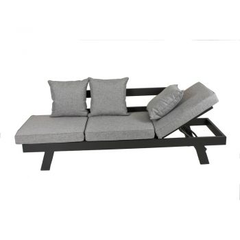 Canapea de grădină gri din aluminiu Donna – Garden Pleasure